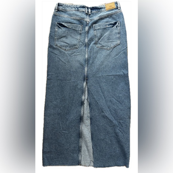 ZARA Z1975 BACK SLIT DENIM SKIRT - Picture 6 of 12